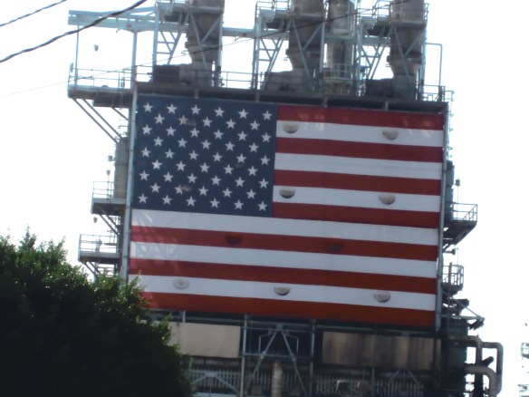 AMERICAN FLAG ON MANUFACTURING PLANT